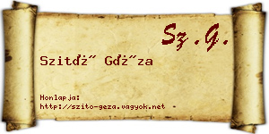 Szitó Géza névjegykártya