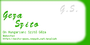 geza szito business card